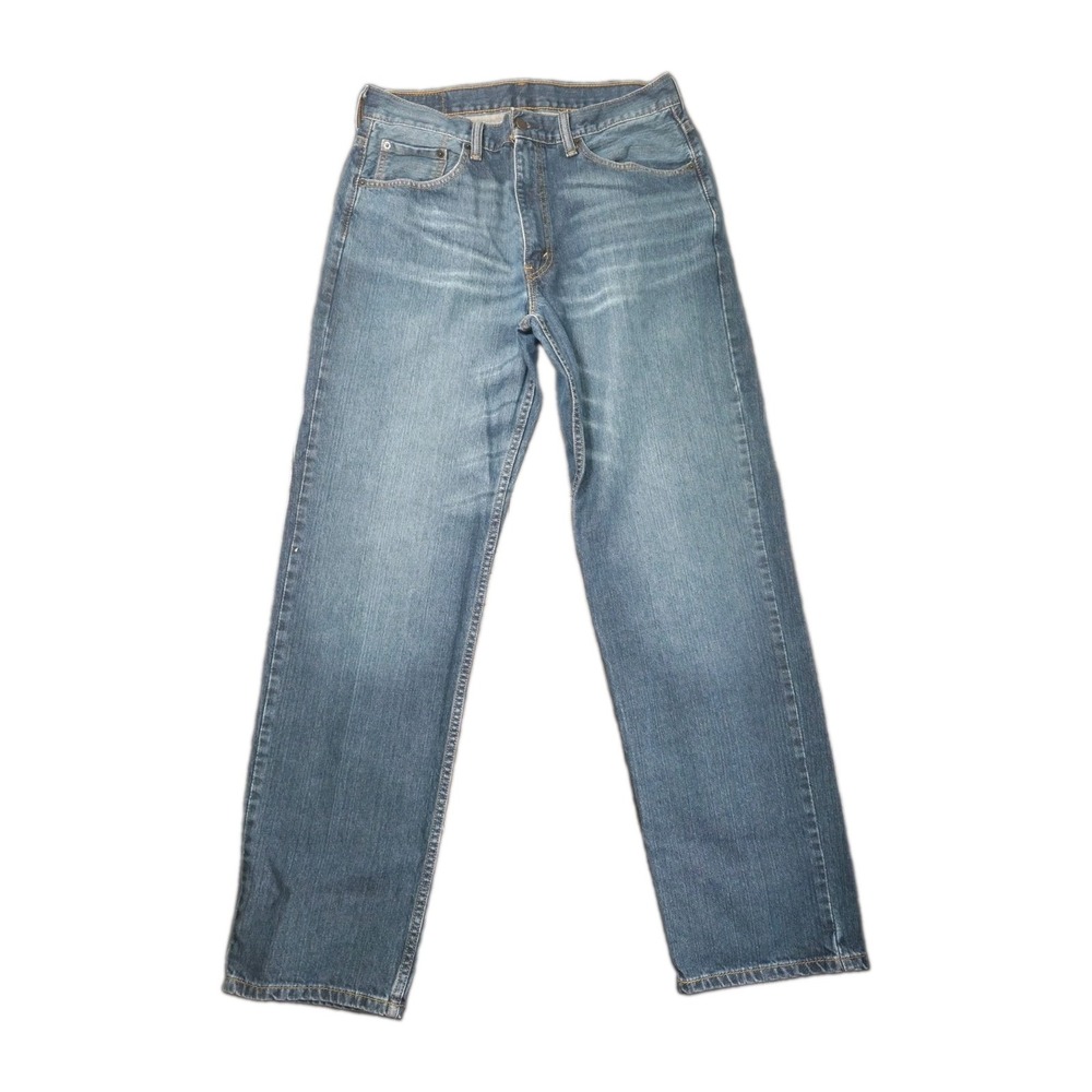 Levis 550 Straight Leg Jeans Mens 34x34 Wiskered Medium Wash Black Rivets